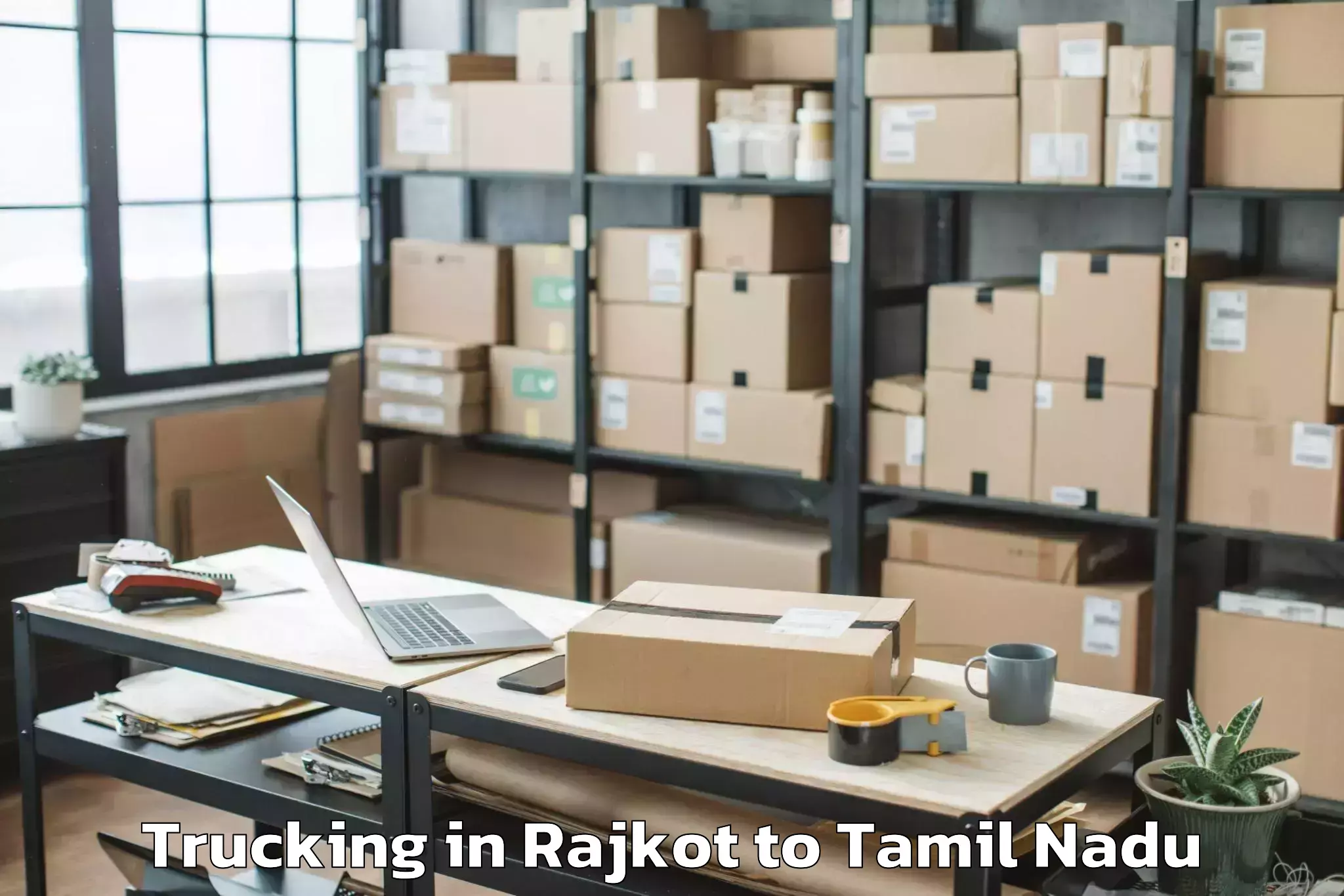 Professional Rajkot to Peranamallur Trucking